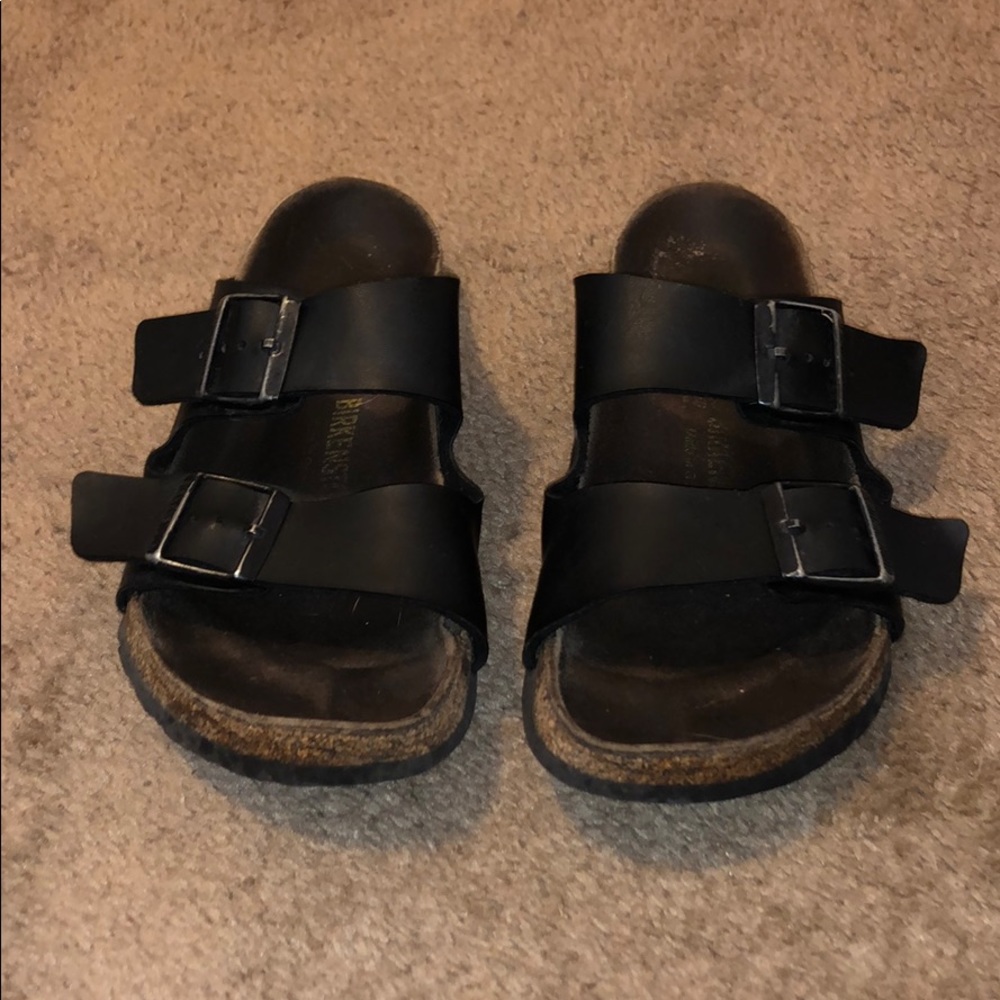 Birkenstock Arizona- Black Leather- Size 39